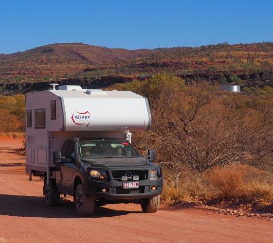 Ozcape Slide-On Motorhome, on tour in outback Australia