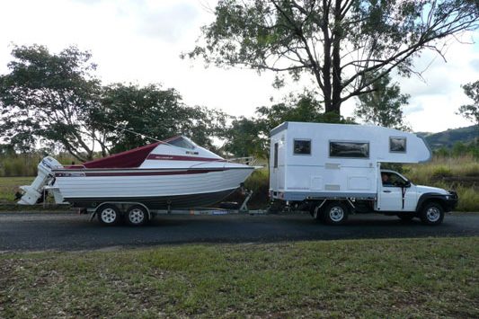 Ozcape Slide-On towing a boat