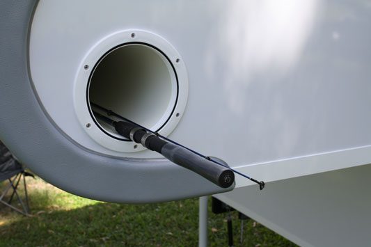 Ozcape Campers Slide-On motorhome Woondabaa fishing rod compartment