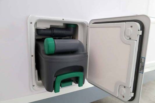Service door cassette toilet Ozcape Campers