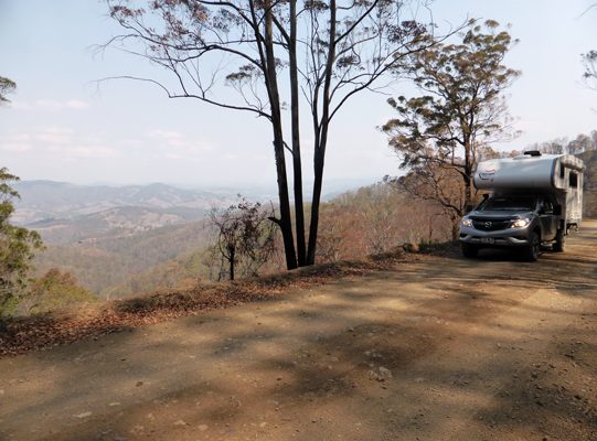 Ozcape Slide-On motorhome Woondabaa on tour in high country