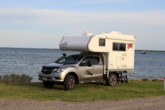Ozcape Campers Slide-On motorhome Woondabaa by the sea